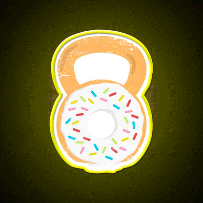 Kettlebell Donut Funny Doughnut Fitness Gym Fitness Led Neon Sign Rgb Color