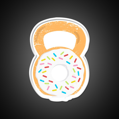 Kettlebell Donut Funny Doughnut Fitness Gym Fitness Led Neon Sign Rgb Color