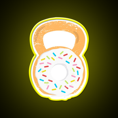 Kettlebell Donut Funny Doughnut Fitness Gym Fitness Led Neon Sign Rgb Color