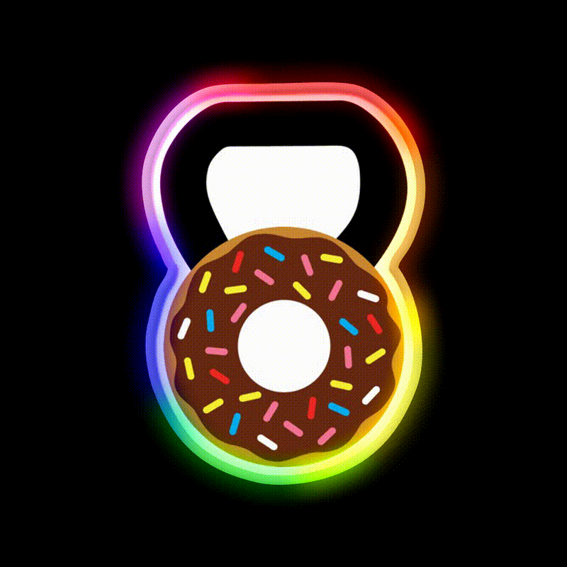 Kettlebell Donut Gym Fitness Led Neon Sign Rgb Color