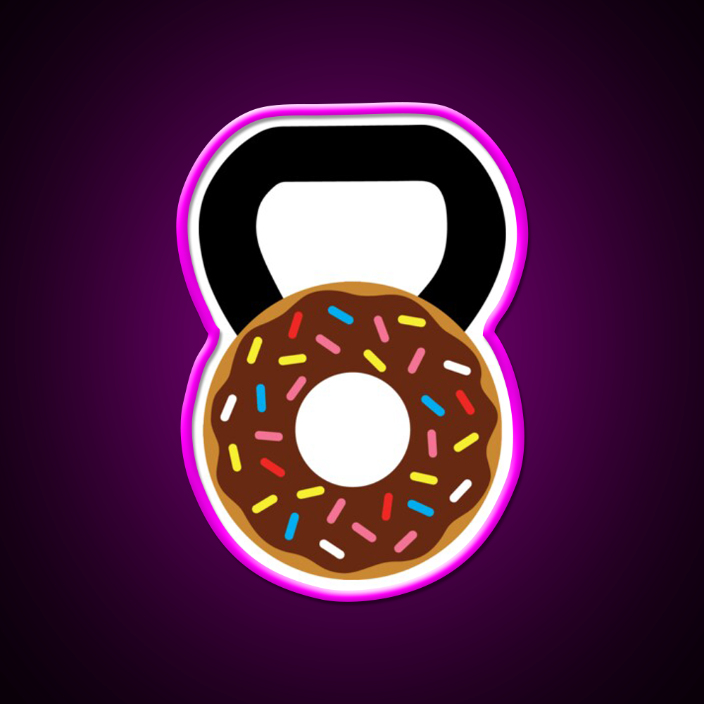 Kettlebell Donut Gym Fitness Led Neon Sign Rgb Color
