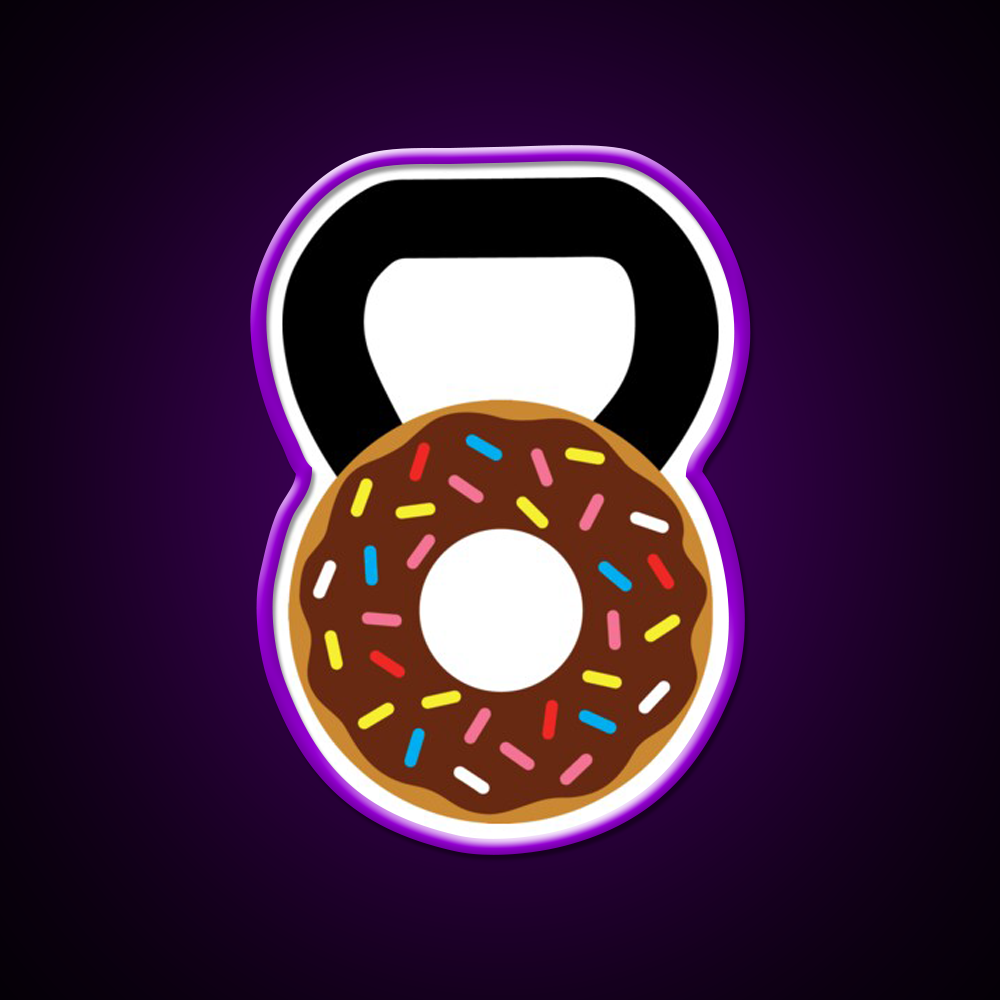 Kettlebell Donut Gym Fitness Led Neon Sign Rgb Color