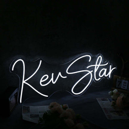 Kev Star White Led Neon Sign - Shineneon