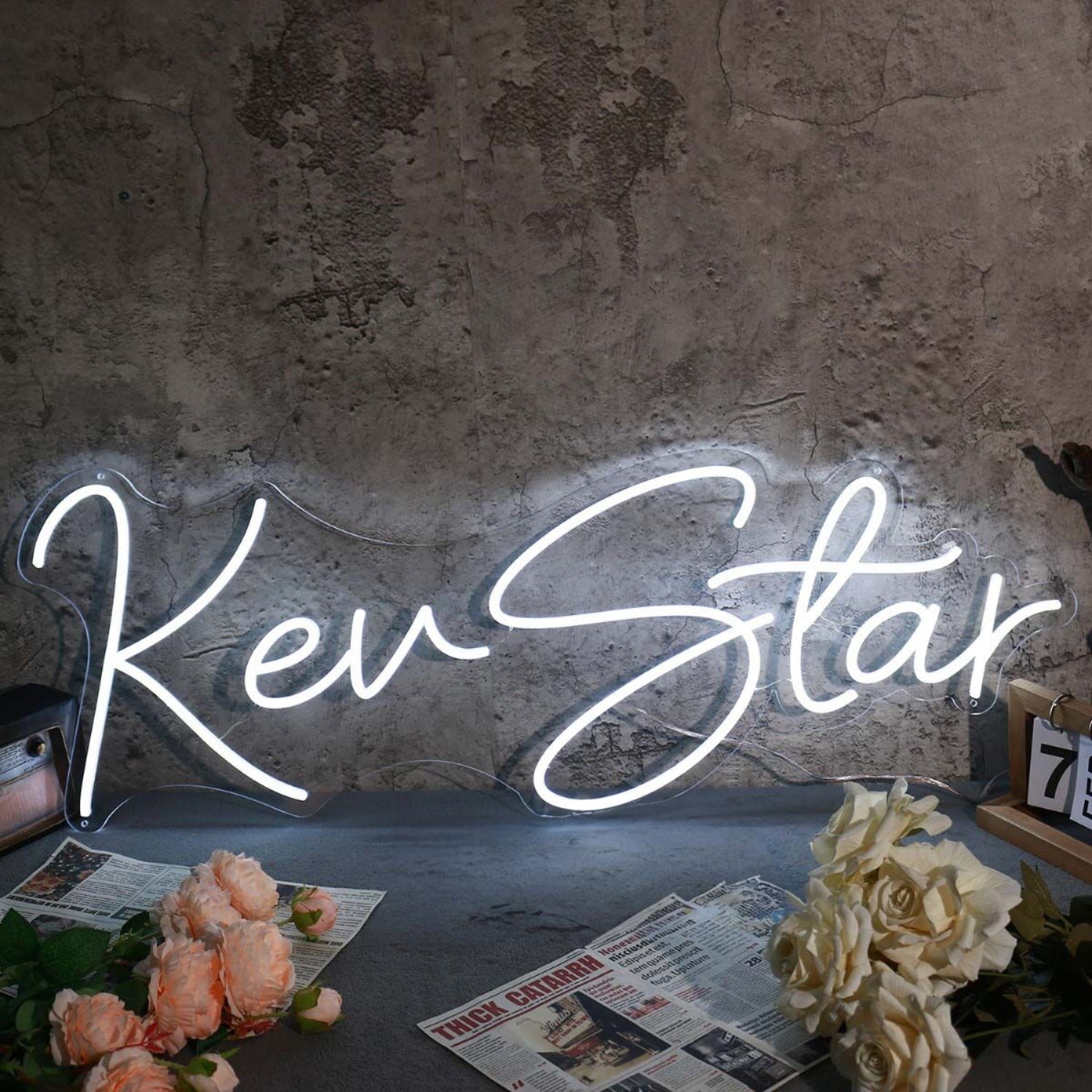 Kev Star White Led Neon Sign - Shineneon