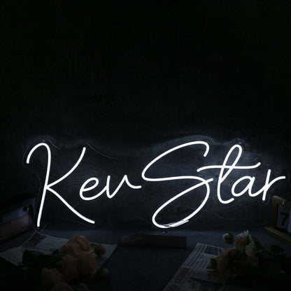 Kev Star White Led Neon Sign - Shineneon