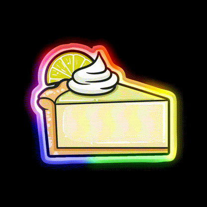Key Lime Pie Snack Food Led Neon Sign Rgb Color - LED neon sign close-up detail