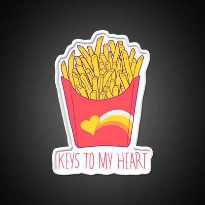 Keys To My Heart Fast Food Led Neon Sign For Burger Place Rgb Color - Shineneon