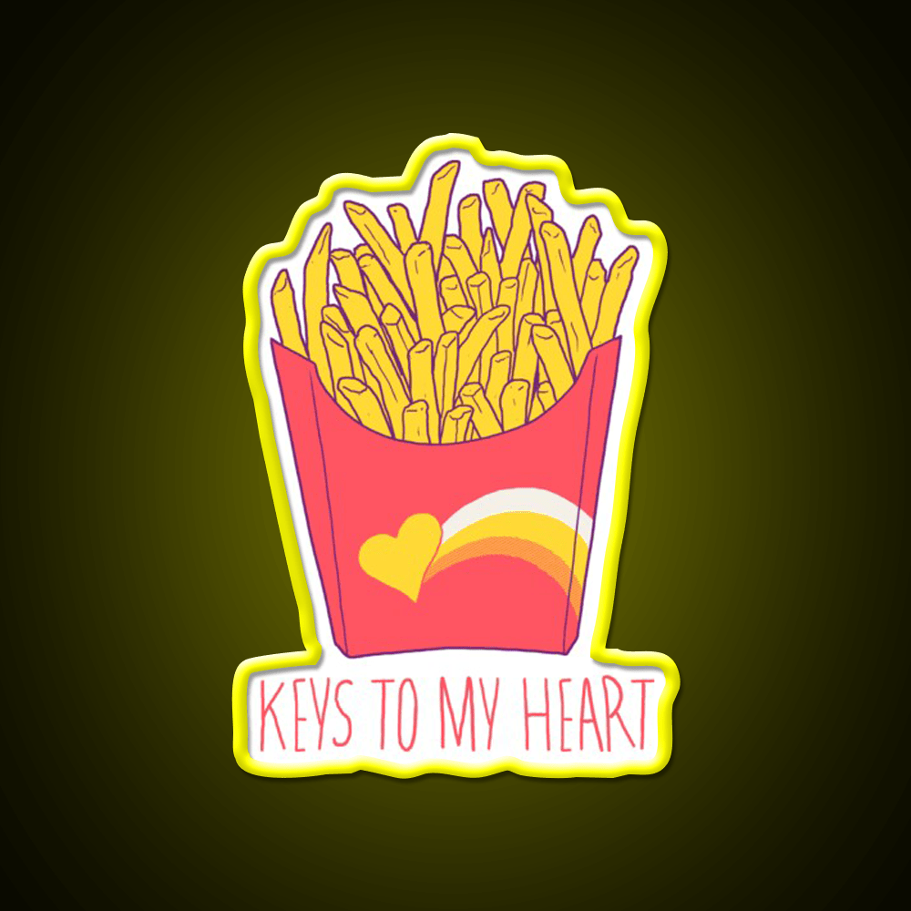 Keys To My Heart Fast Food Led Neon Sign For Burger Place Rgb Color - Shineneon