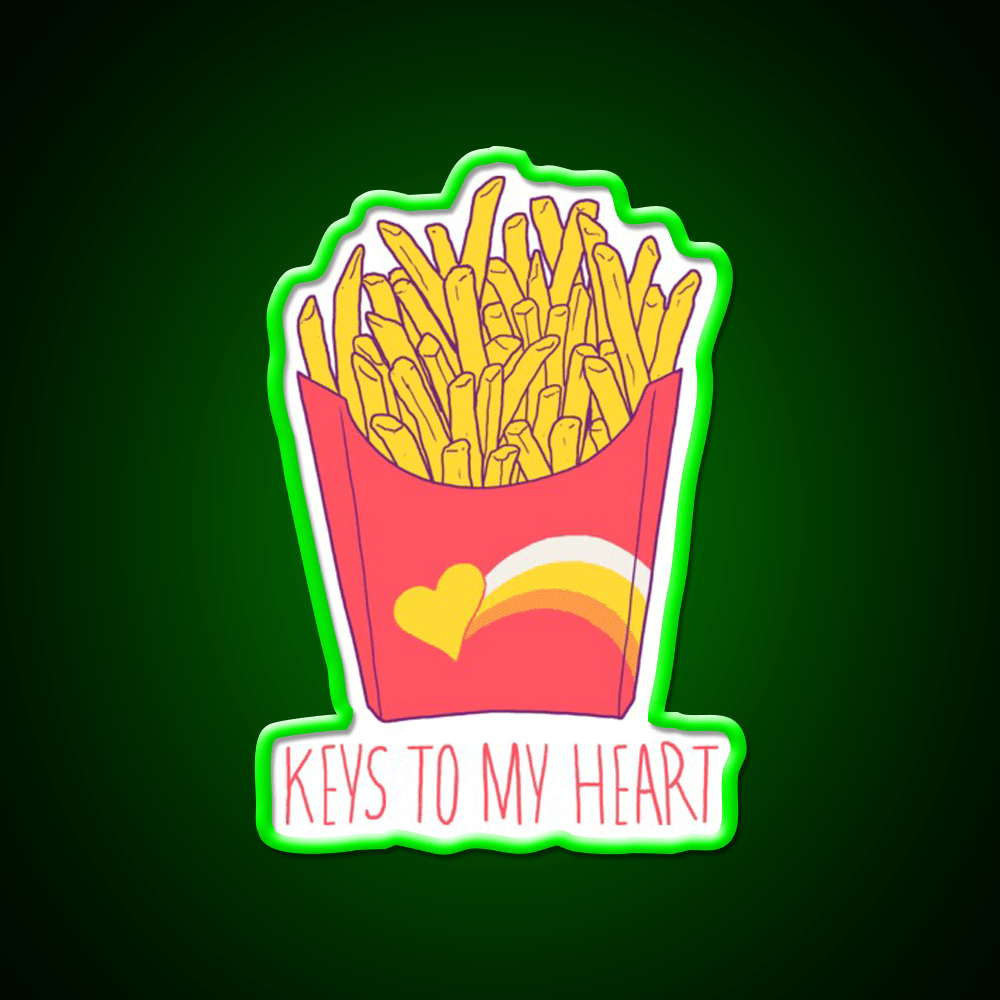 Keys To My Heart Fast Food Led Neon Sign For Burger Place Rgb Color - Shineneon