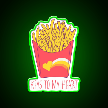 Keys To My Heart Fast Food Led Neon Sign For Burger Place Rgb Color - Shineneon