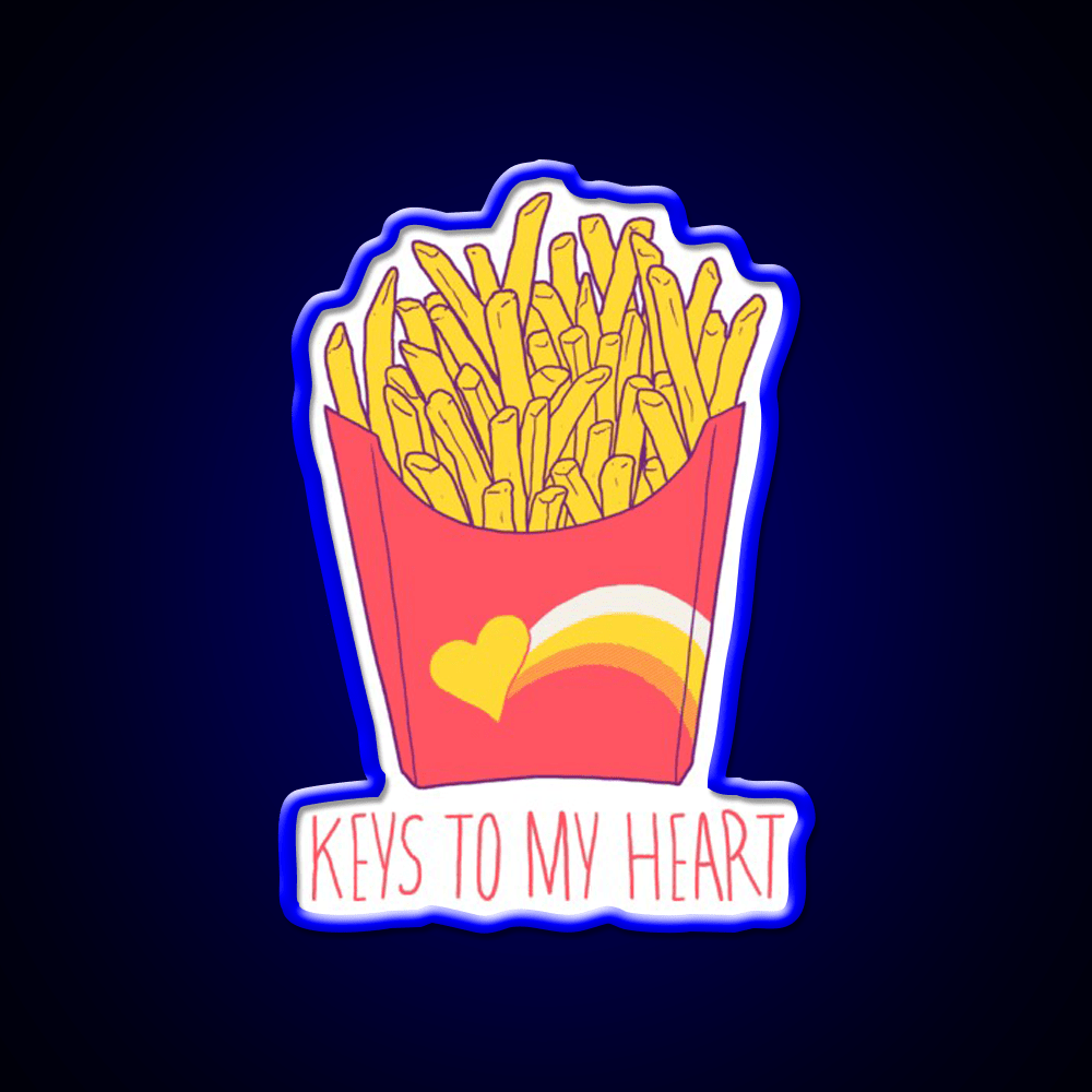 Keys To My Heart Fast Food Led Neon Sign For Burger Place Rgb Color - Shineneon