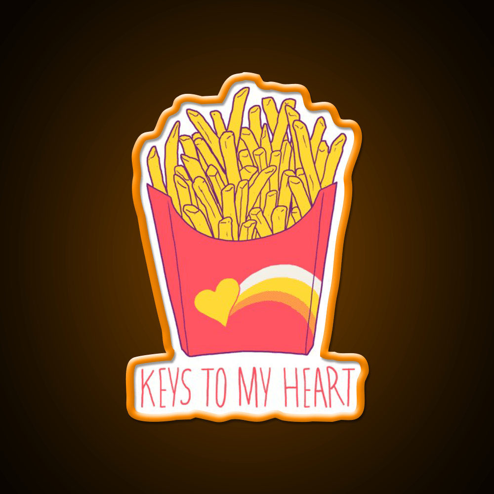 Keys To My Heart Fast Food Led Neon Sign For Burger Place Rgb Color - Shineneon