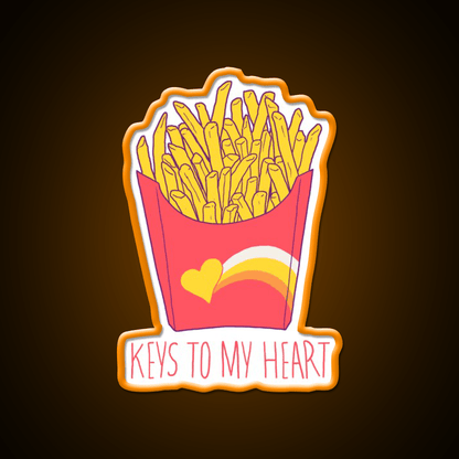 Keys To My Heart Fast Food Led Neon Sign For Burger Place Rgb Color - Shineneon
