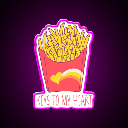 Keys To My Heart Fast Food Led Neon Sign For Burger Place Rgb Color - Shineneon