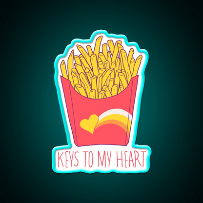 Keys To My Heart Fast Food Led Neon Sign For Burger Place Rgb Color - Shineneon