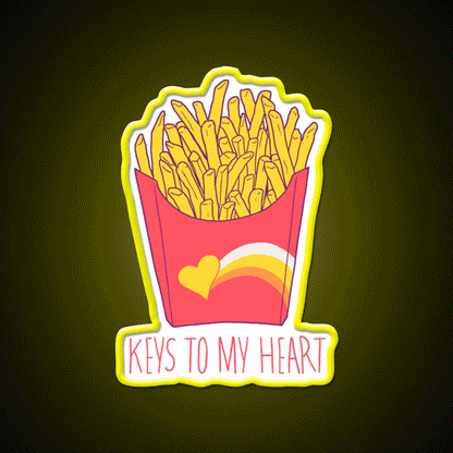 Keys To My Heart Fast Food Led Neon Sign For Burger Place Rgb Color - Custom LED neon sign front view