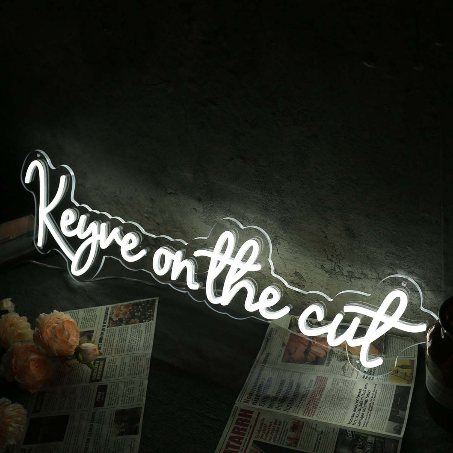 Keyve On The Cut White Led Neon Sign | Shineneon