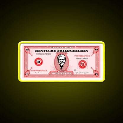Kfc Dollar Bill Fast Food Led Neon Sign For Burger Place Rgb Color - Shineneon