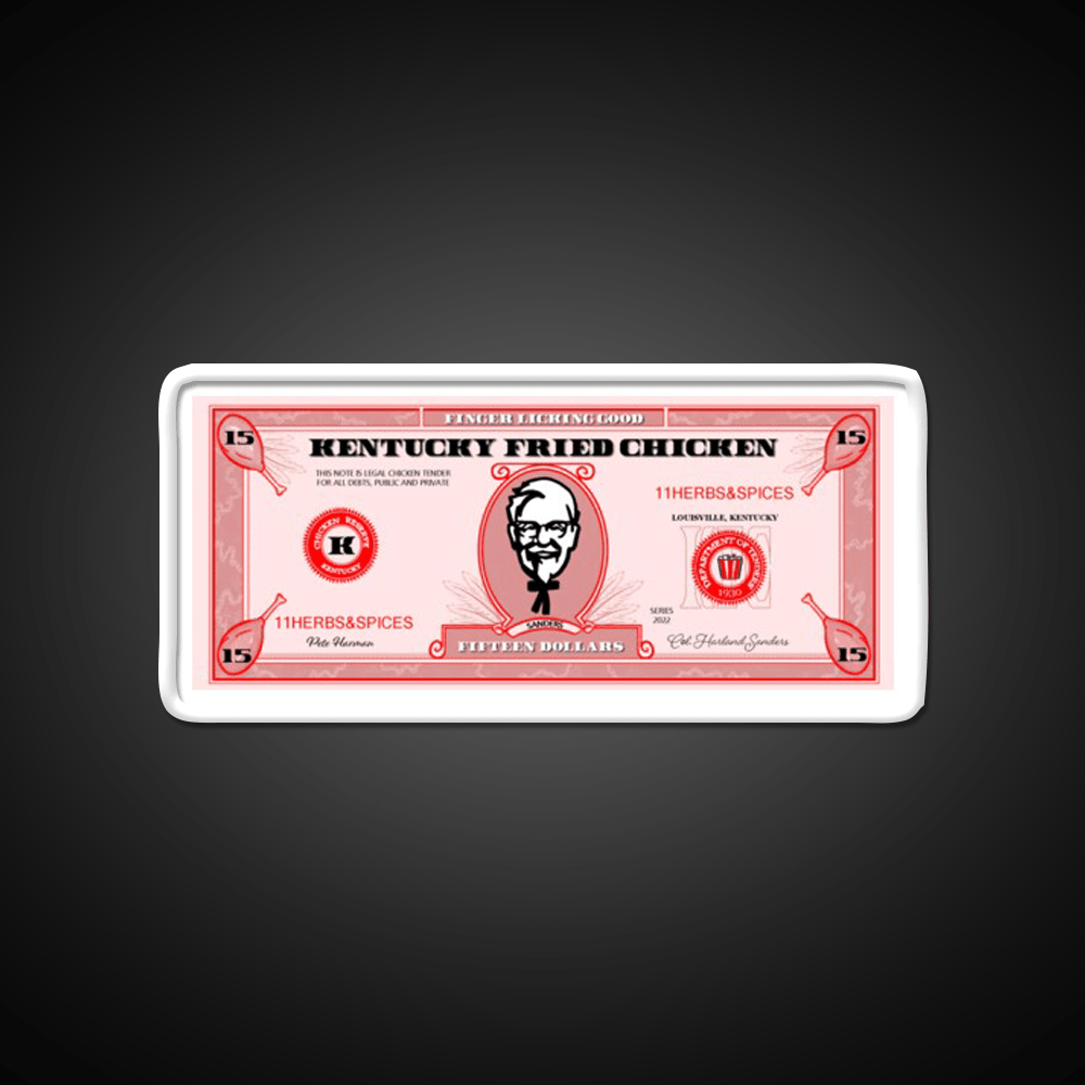 Kfc Dollar Bill Fast Food Led Neon Sign For Burger Place Rgb Color - Shineneon