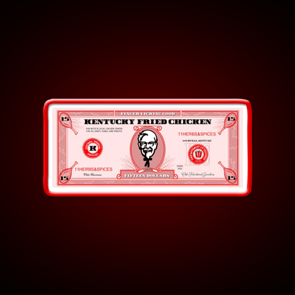 Kfc Dollar Bill Fast Food Led Neon Sign For Burger Place Rgb Color - Shineneon