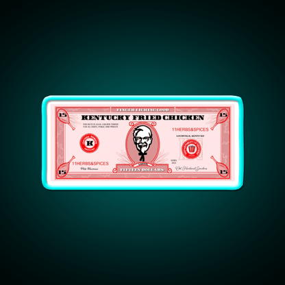 Kfc Dollar Bill Fast Food Led Neon Sign For Burger Place Rgb Color - Shineneon