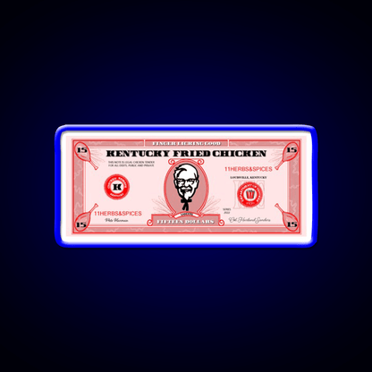 Kfc Dollar Bill Fast Food Led Neon Sign For Burger Place Rgb Color - Shineneon