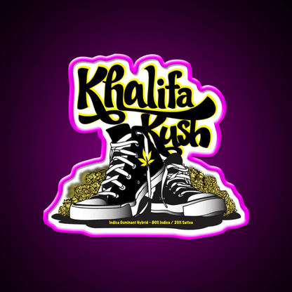 Khalifa Kush Strain Art Hemp Inspired Green Leaf Led Neon Sign Rgb Color - Shineneon