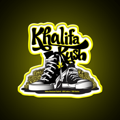 Khalifa Kush Strain Art Hemp Inspired Green Leaf Led Neon Sign Rgb Color - Shineneon