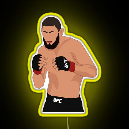 Khamzat Chimaev Rgb Neon Sign