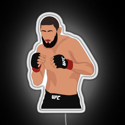 Khamzat Chimaev Rgb Neon Sign