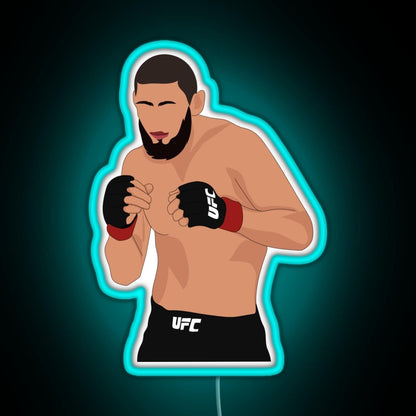 Khamzat Chimaev Rgb Neon Sign