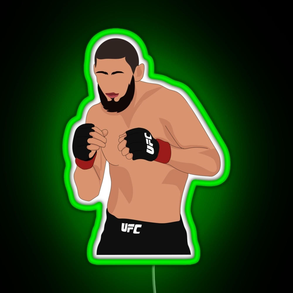 Khamzat Chimaev Rgb Neon Sign