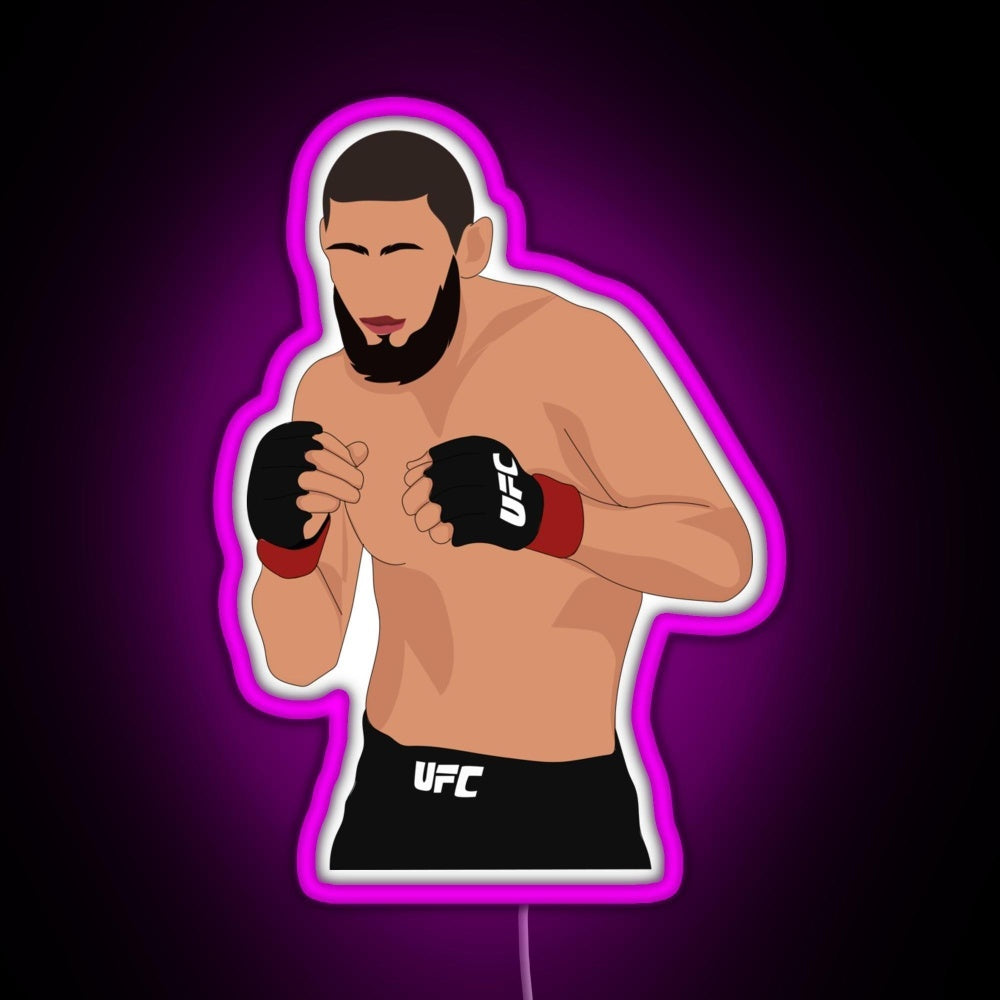 Khamzat Chimaev Rgb Neon Sign