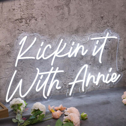 Kickin It With Annie White Led Neon Sign - Shineneon