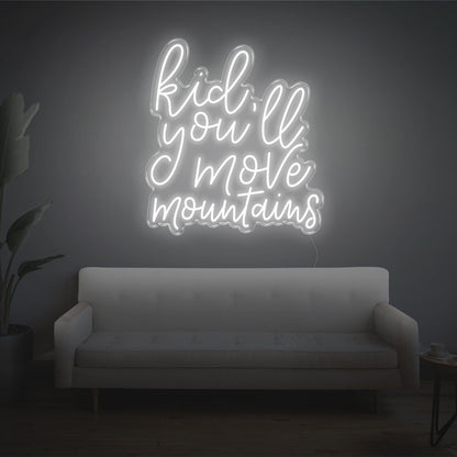 Kid Youll Move Mountains Purple Inspirational Led Neon Sign For Indoor Home Decor | Shineneon