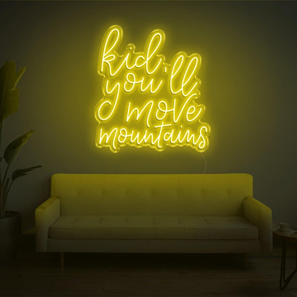Kid Youll Move Mountains Purple Inspirational Led Neon Sign For Indoor Home Decor | Shineneon