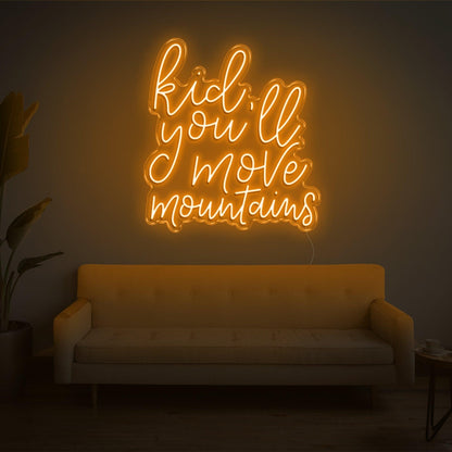 Kid Youll Move Mountains Purple Inspirational Led Neon Sign For Indoor Home Decor | Shineneon