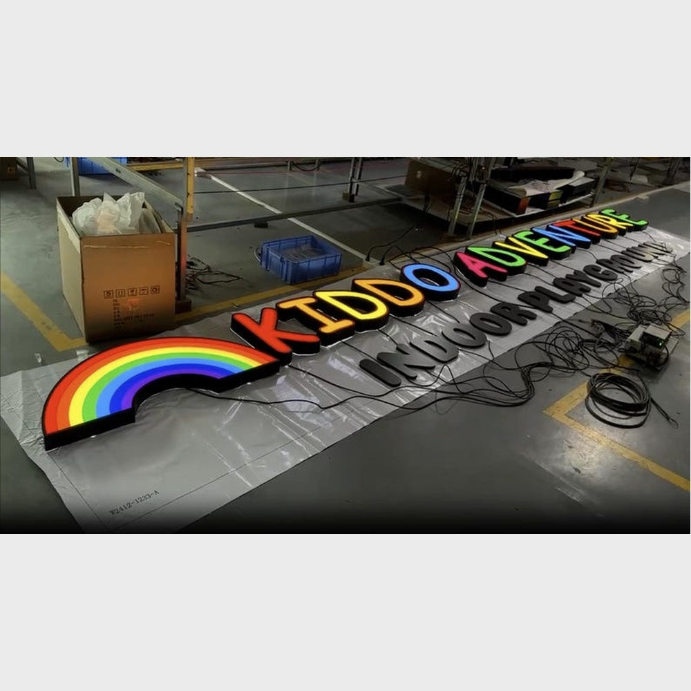 Kiddo Adventure With Logo 3D Frontlit Channel Letters Led Light Sign