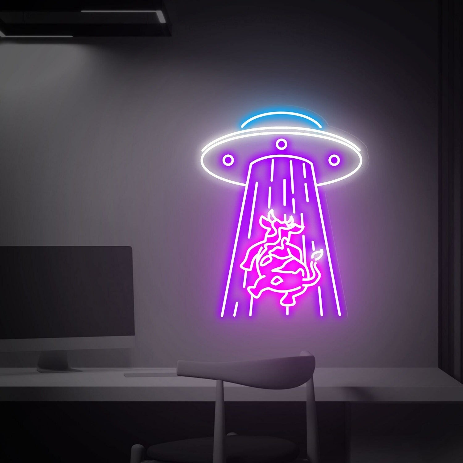 Kidnapping Cow Led Neon Sign Cow Abduction Neon Light | Shineneon