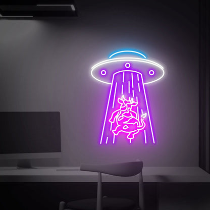 Kidnapping Cow Led Neon Sign Cow Abduction Neon Light | Shineneon