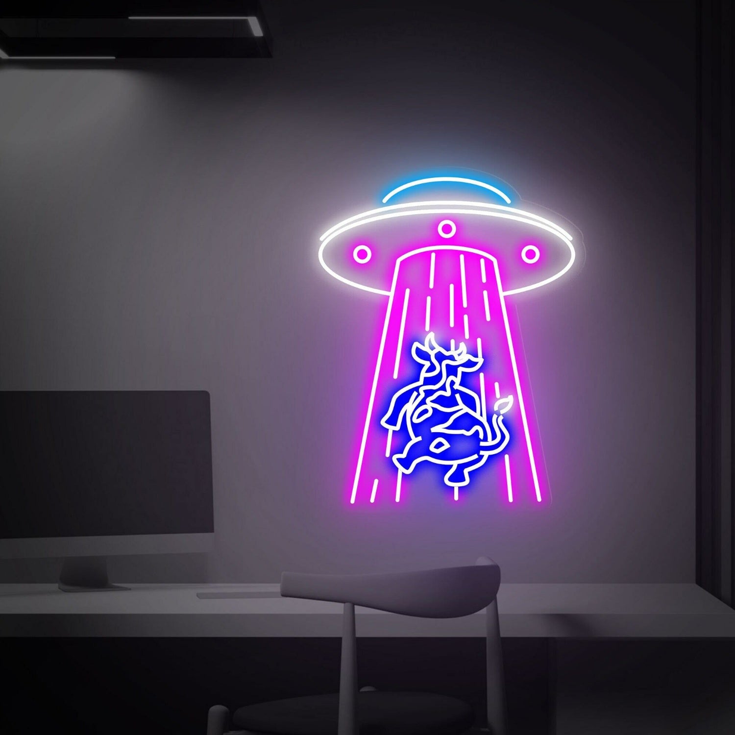Kidnapping Cow Led Neon Sign Cow Abduction Neon Light | Shineneon
