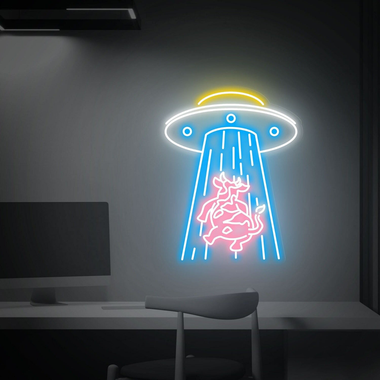 Kidnapping Cow Led Neon Sign Cow Abduction Neon Light | Shineneon