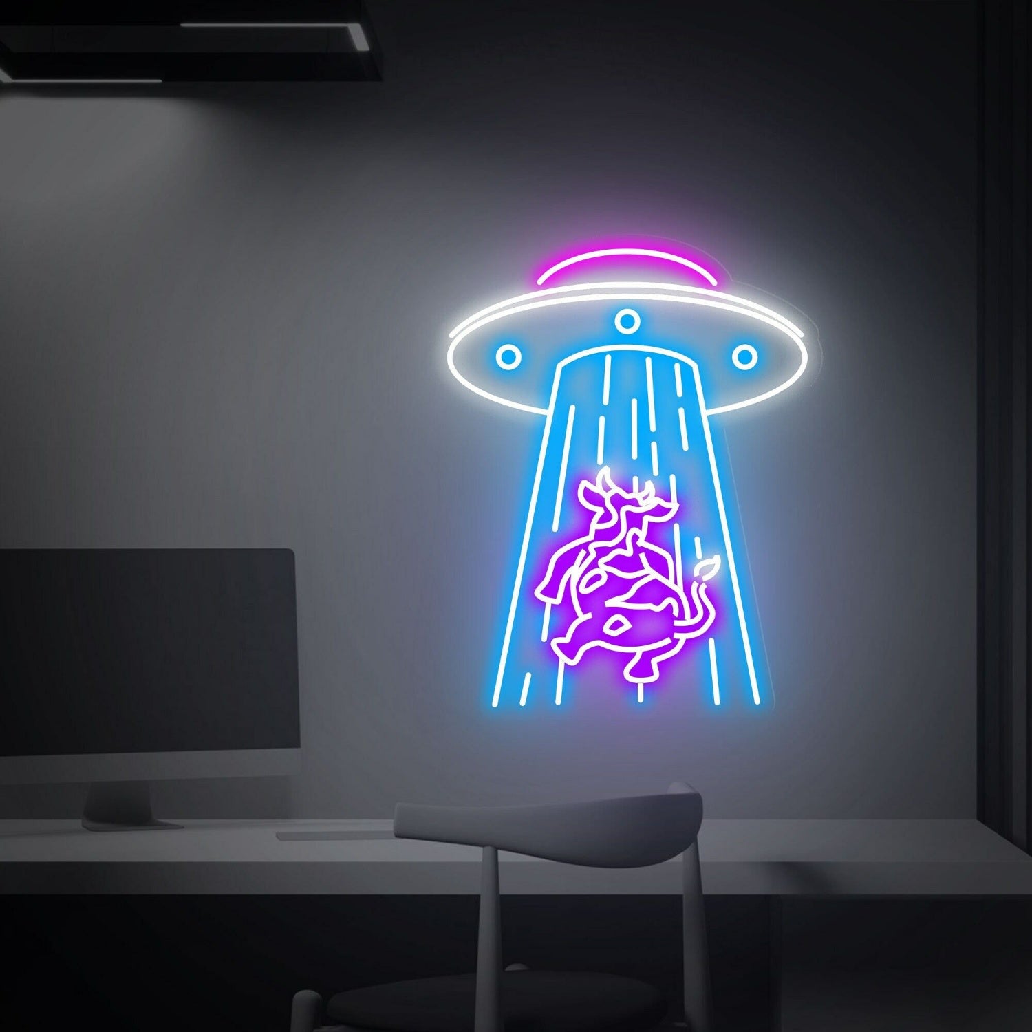 Kidnapping Cow Led Neon Sign Cow Abduction Neon Light | Shineneon