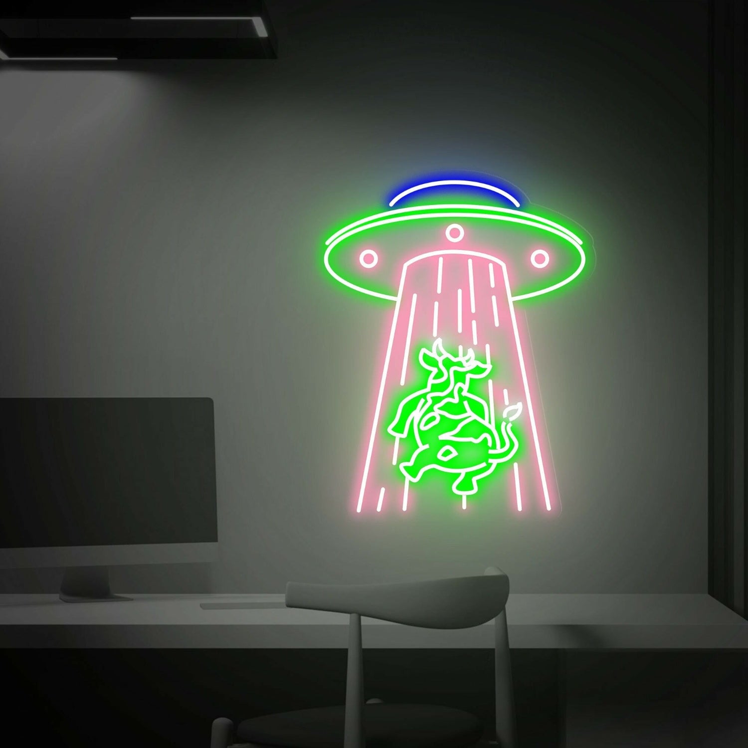 Kidnapping Cow Led Neon Sign Cow Abduction Neon Light | Shineneon