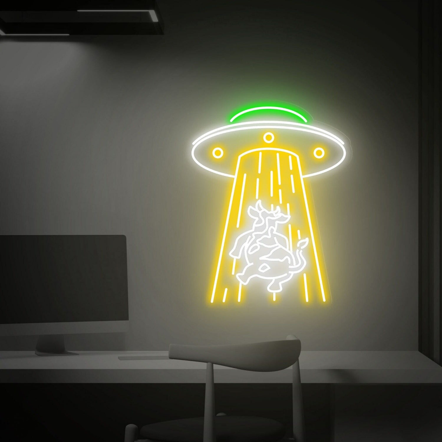 Kidnapping Cow Led Neon Sign Cow Abduction Neon Light | Shineneon