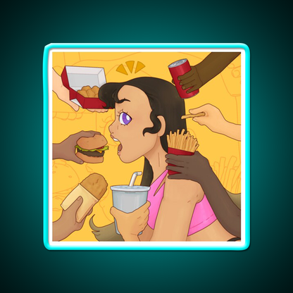 Kids Love Fast Food Led Neon Sign For Burger Place Wall Art Rgb Color