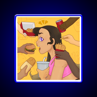 Kids Love Fast Food Led Neon Sign For Burger Place Wall Art Rgb Color