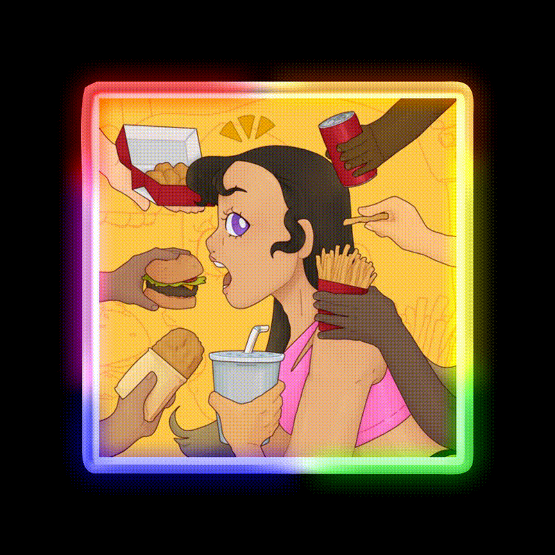 Kids Love Fast Food Led Neon Sign For Burger Place Wall Art Rgb Color