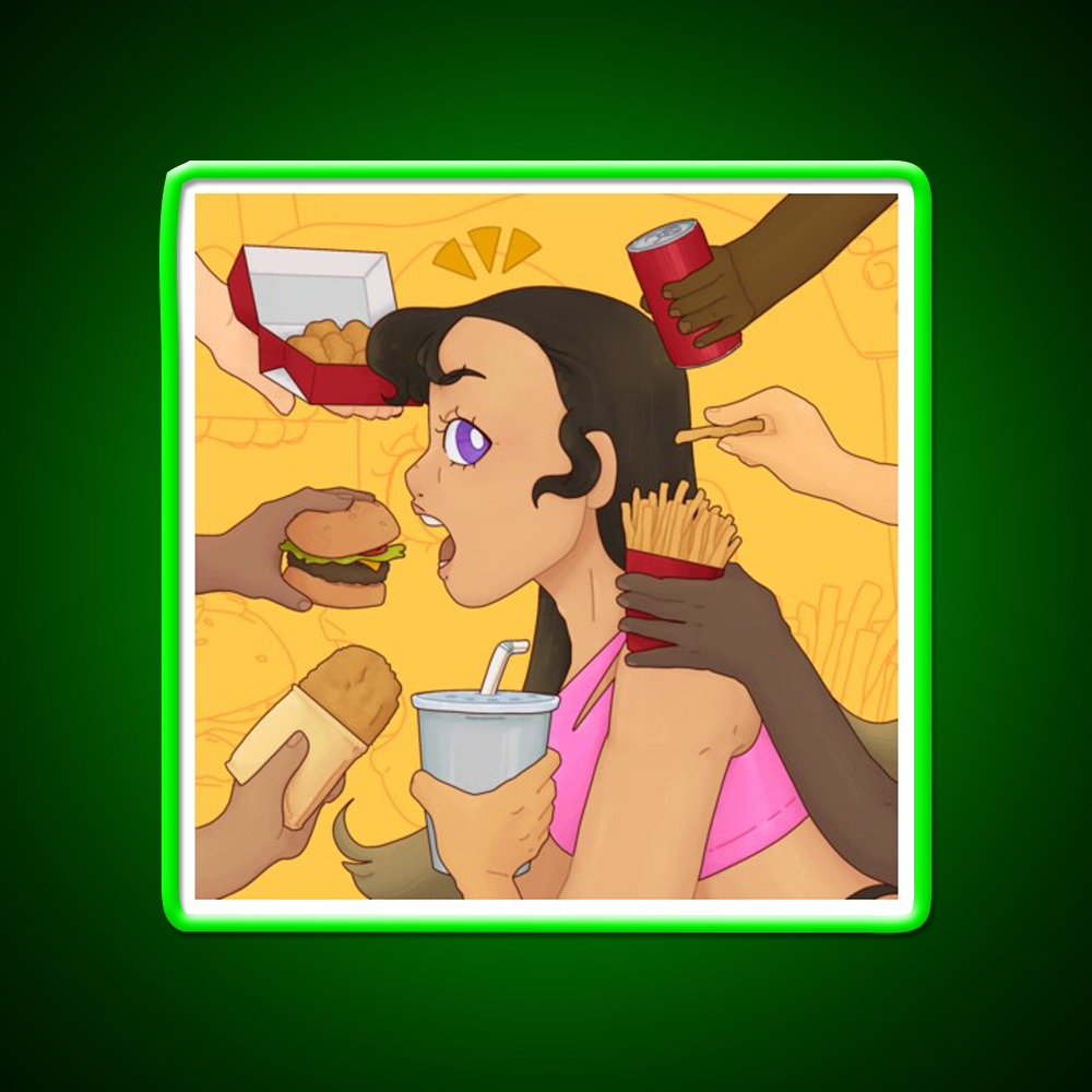 Kids Love Fast Food Led Neon Sign For Burger Place Wall Art Rgb Color