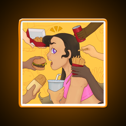 Kids Love Fast Food Led Neon Sign For Burger Place Wall Art Rgb Color